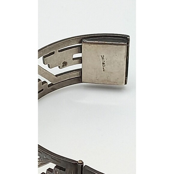 STERLING Silver Panel Bracelet Openwork design UNISEX, Size 7 - Picture 4 of 11